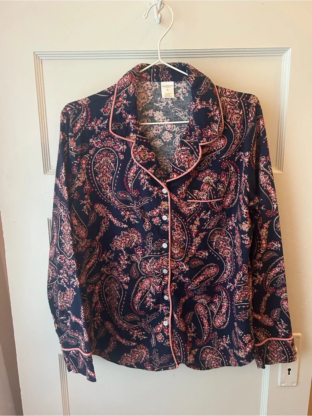 Liz Claiborne long sleeve paisley 2-piece pajama set